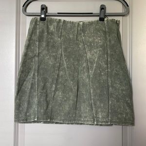 Corduroy green mini skirt, brand new